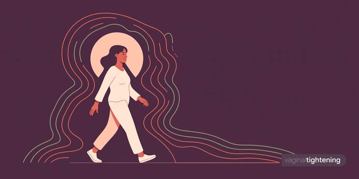 A woman enjoying a calm walk